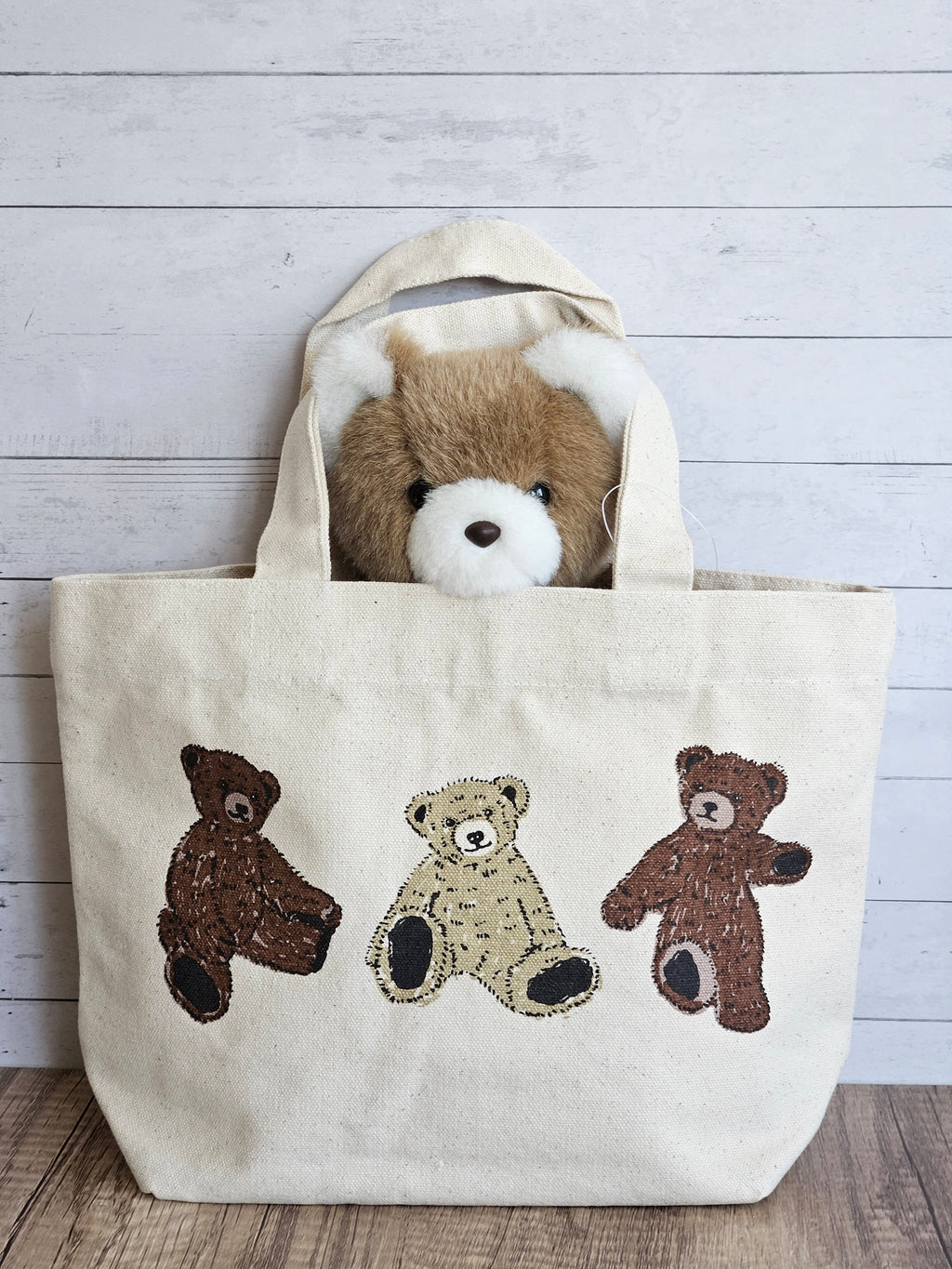 Dear Bear 泰迪熊刺繡迷你帆布包👜