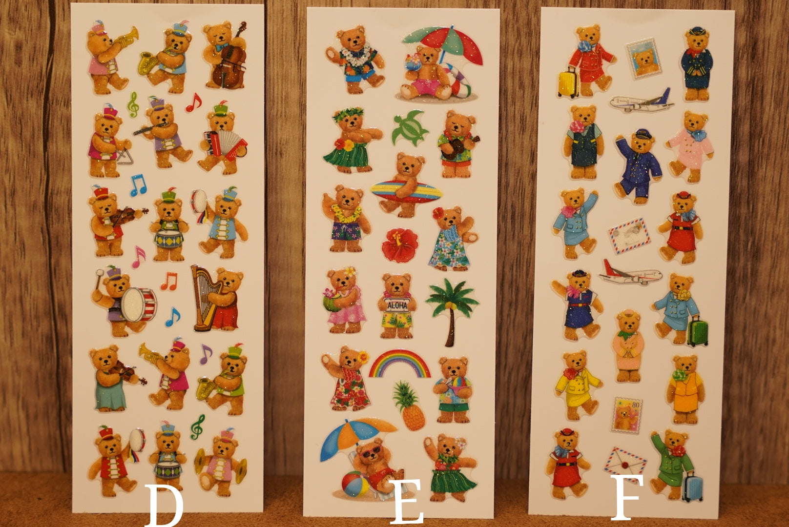 日本製｜泰迪熊閃粉貼紙 ✨️