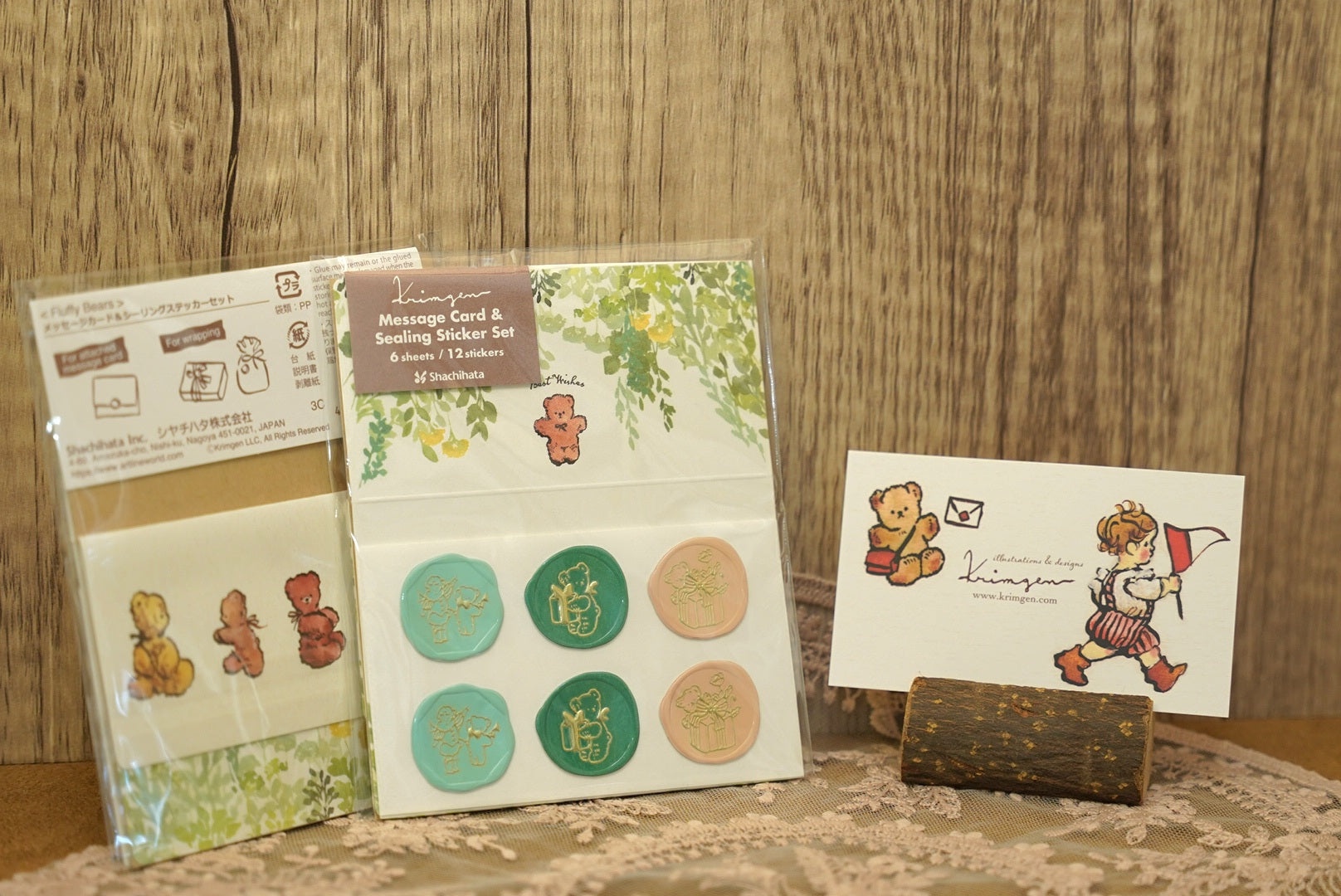 🪵Krimgen fluffy bears封蠟造型貼紙留言卡💬