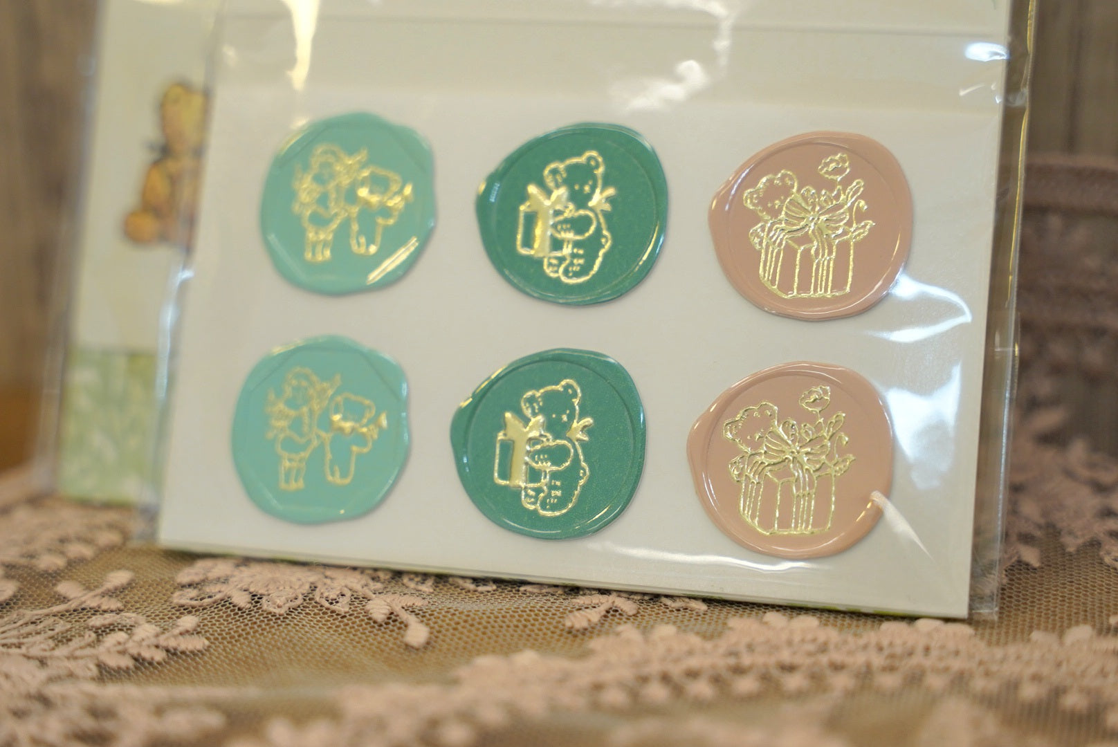 🪵Krimgen fluffy bears封蠟造型貼紙留言卡💬