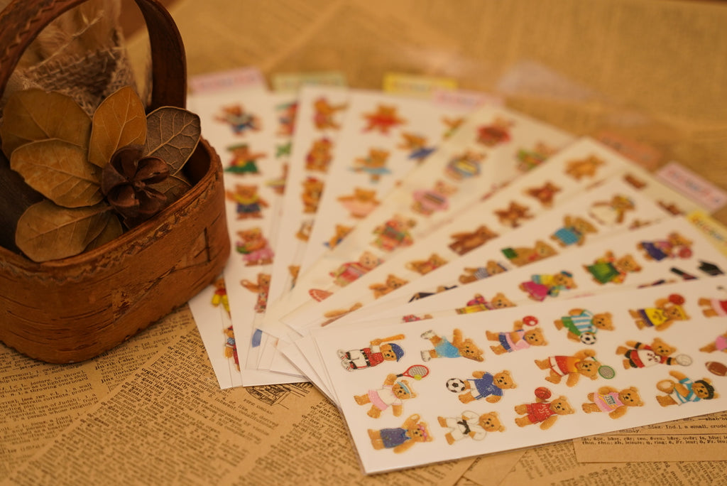 日本製｜泰迪熊閃粉貼紙 ✨️