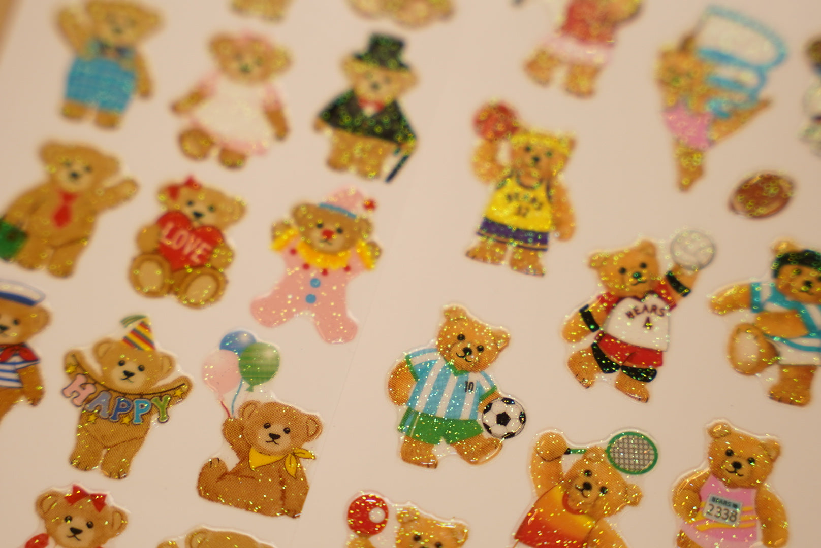 日本製｜泰迪熊閃粉貼紙 ✨️