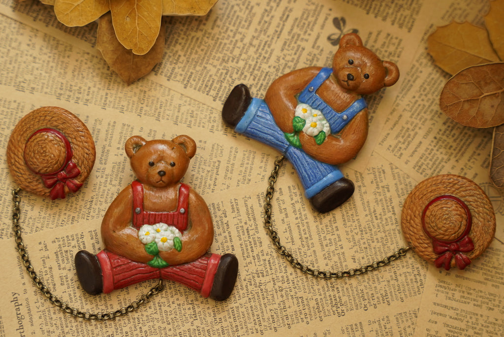 【Vol.2】Harumoriji 復古泰迪熊胸針🪞