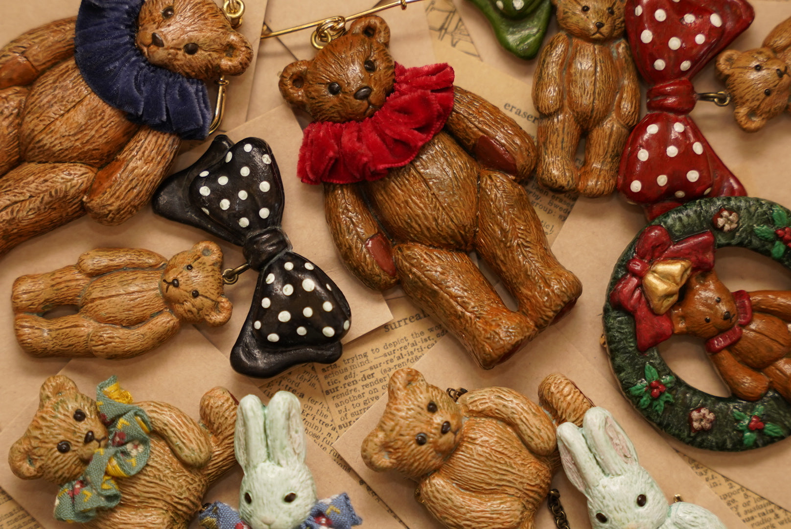 Harumoriji 復古泰迪熊胸針🪞