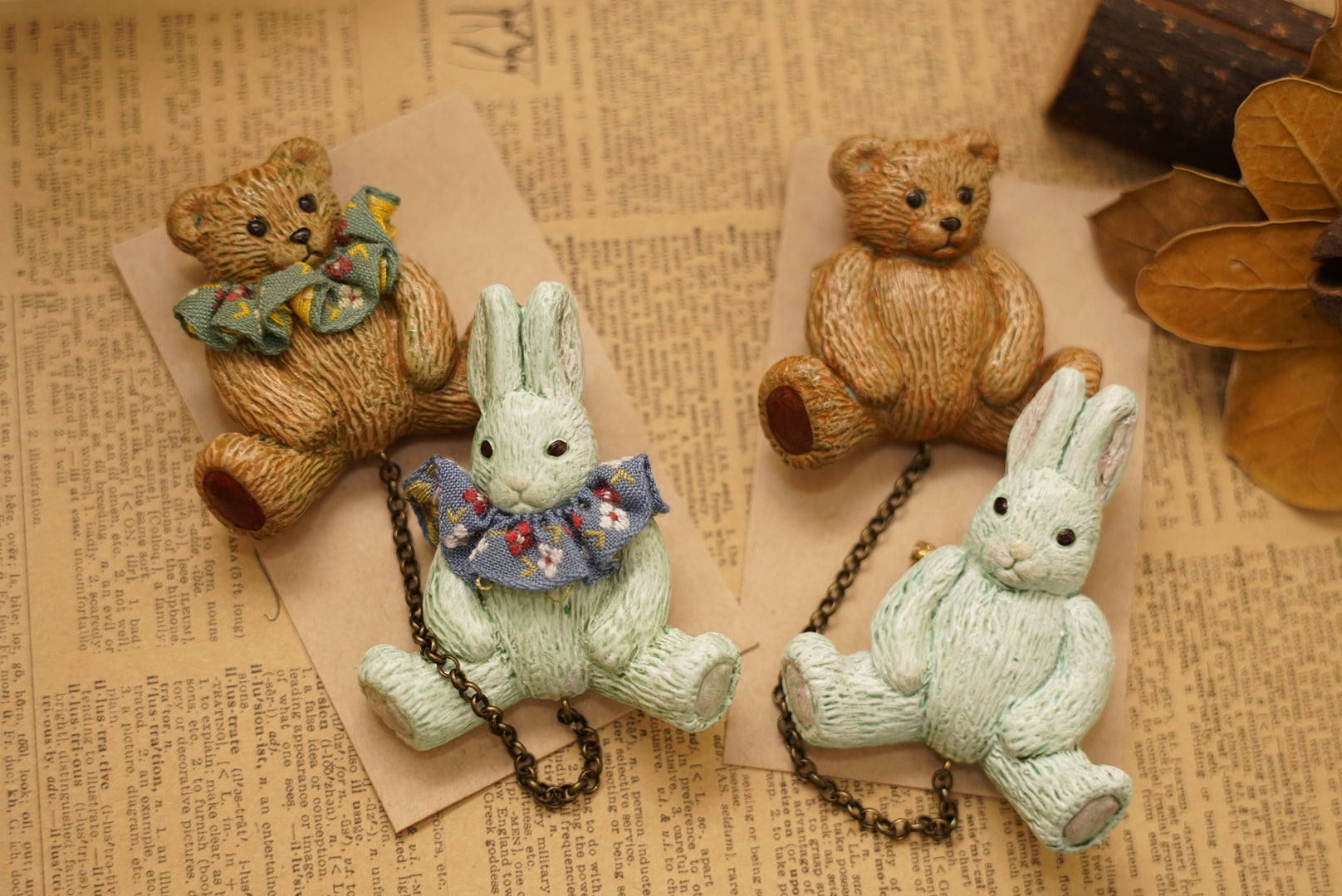 Harumoriji 復古泰迪熊胸針🪞