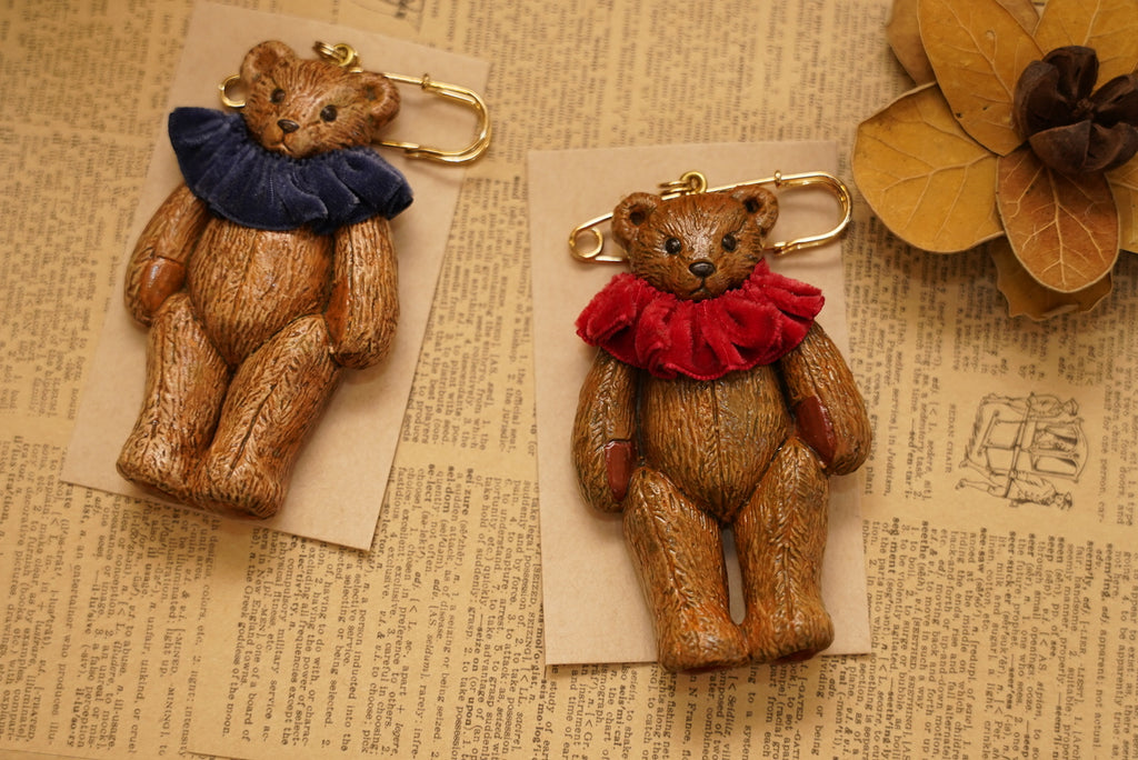 Harumoriji 復古泰迪熊胸針🪞