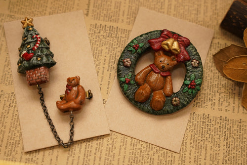 Harumoriji 復古泰迪熊胸針🪞